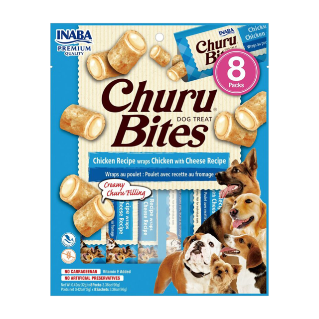 Inaba Churu Bites Chicken Wraps with Cheese Dog Treats - Product Image
