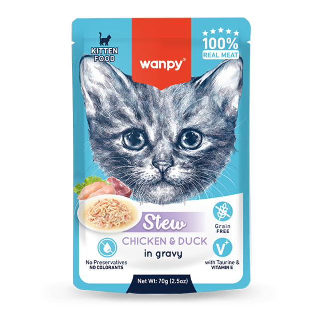 Wanpy Stew Kitten Chicken & Duck in Gravy Wet Cat Food - Product Image