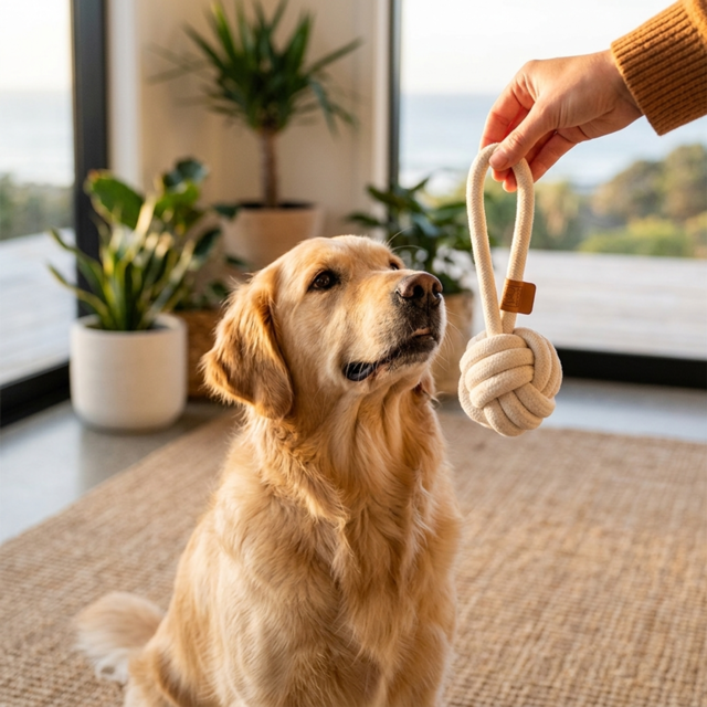 M-PETS Coto Natural Cotton Loop Ball Dog Toy - Product Image 2