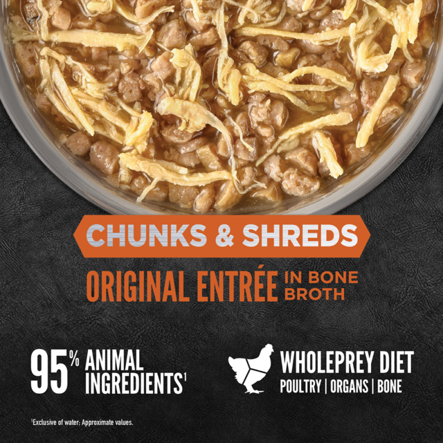 Orijen Original Entrée Chunks & Shreds in Bone Broth Wet Cat Food - Product Image 1