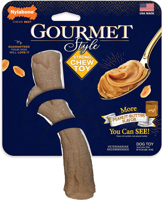 Nylabone Gourmet Strong Chew Stick Peanut Butter Dog Toy