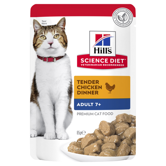 Hill's Science Diet Adult 7+ Chicken Senior Wet Cat Food pouch