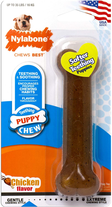 Nylabone Puppy Chew Chicken Bone Chew Toy Petdirect