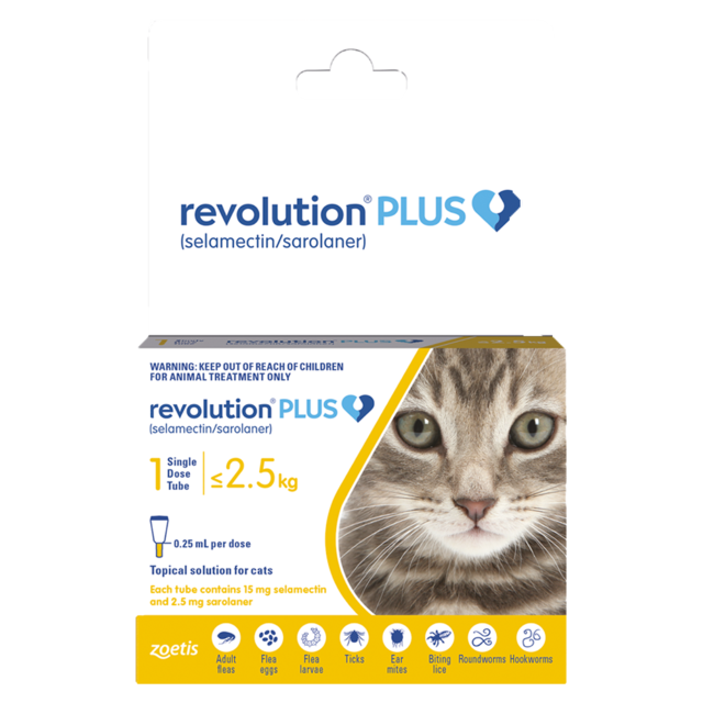Revolution Plus Spot-On Flea Tick Worm Treatment for Cats