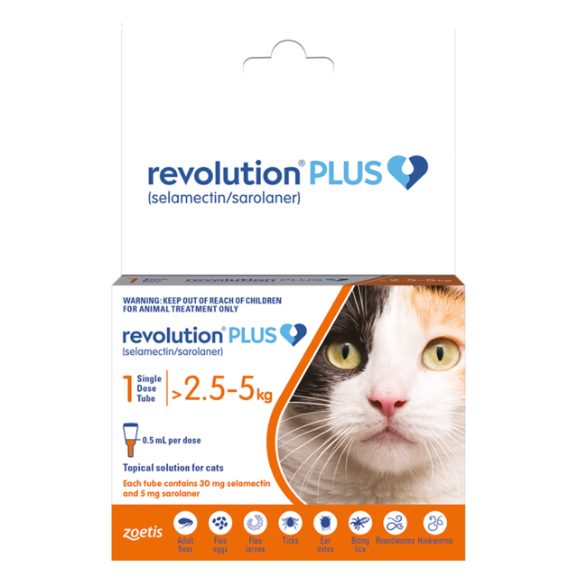 Revolution Plus Spot-On Flea Tick Worm Treatment for Cats