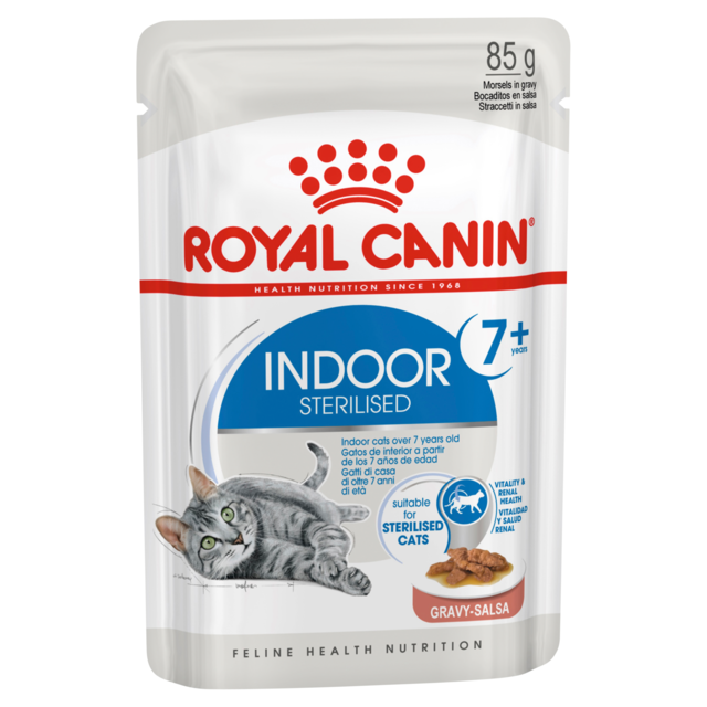 Royal Canin Indoor 7+ Gravy Senior Wet Cat Food pouch