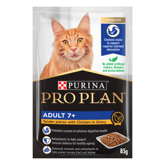 Pro Plan Adult 7+ Chicken in Gravy Senior Wet Cat Food pouch