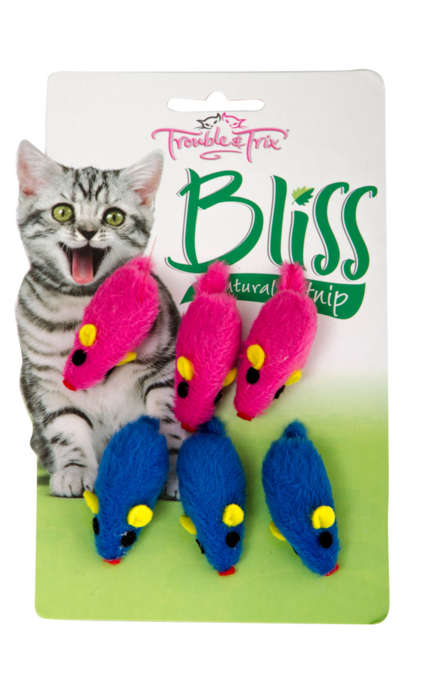Trouble & Trix Bliss Mice 6 Pack Cat Toy - Product Image