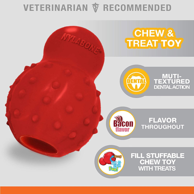 Nylabone Strong Stuffable Rhino Chew Cone Dog Toy - Product Image 1