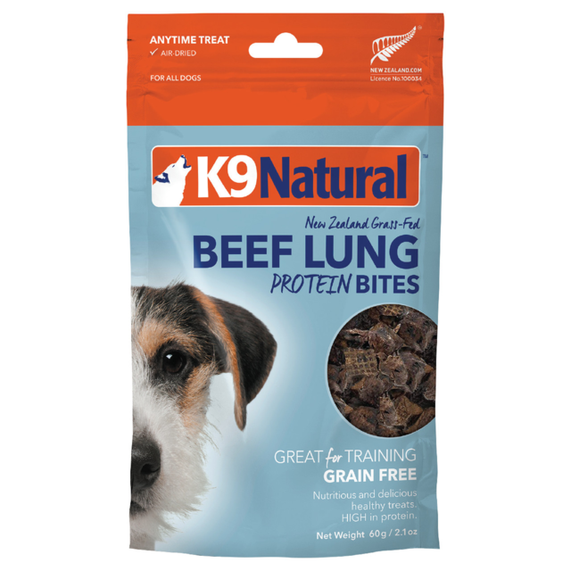 K9 Natural Beef Lung Protein Bites Freeze Dried Dog Treats - Product Image