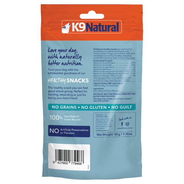 K9 Natural Green Mussel Healthy Snacks Freeze Dried Dog Treats - Product Image 1