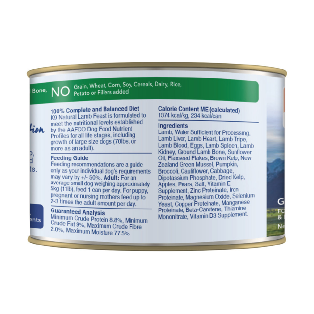 K9 Natural Lamb Feast Wet Dog Food - Product Image 1