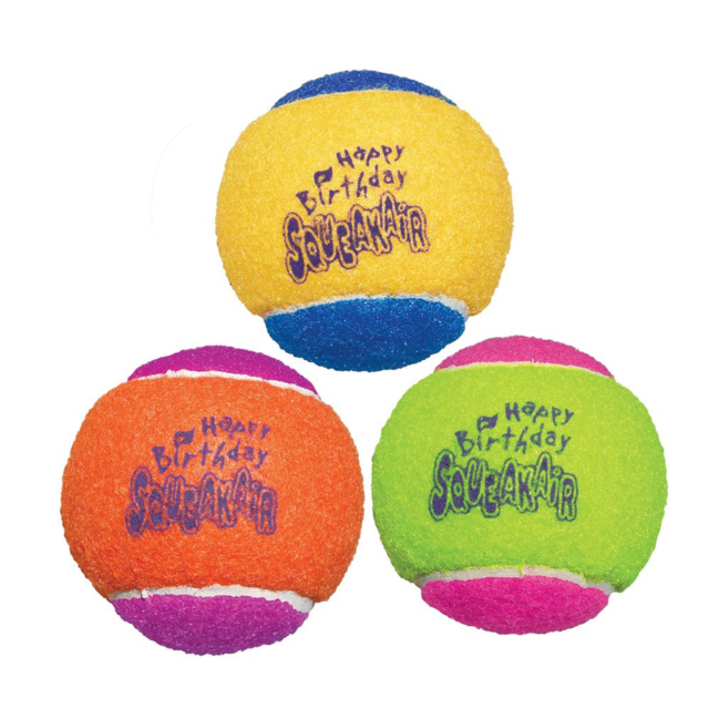 KONG Squeak Air Birthday Tennis Ball Dog Toy - Product Image 1