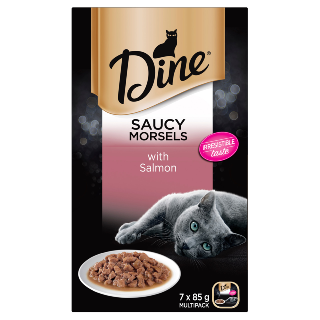 Dine Saucy Morsels With Salmon Wet Cat Food - Product Image 3