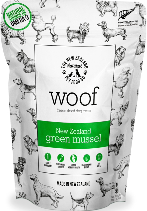 The NZ Natural Pet Food Co Woof Green Lipped Mussel Dog Treats - Product Image