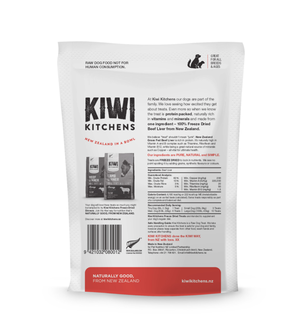 Kiwi Kitchens Freeze Dried Beef Liver Dog Treats - Product Image 2