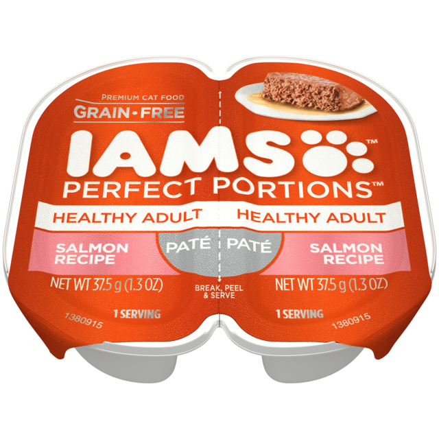 IAMS Perfect Portions Healthy Adult Salmon Pate Wet Cat Food - Product Image 1