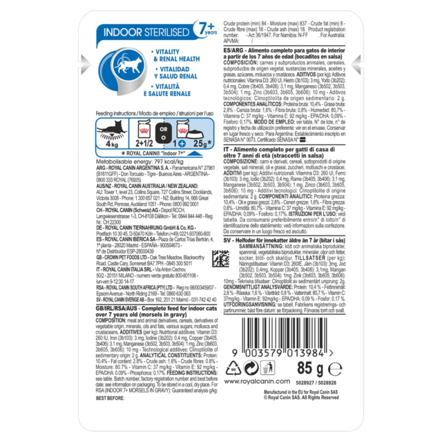 Royal Canin Indoor 7+ Gravy Wet Cat Food - Product Image 1