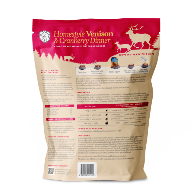 Addiction Homestyle Venison & Cranberry Dinner Air Dried Dog Food - Product Image 1