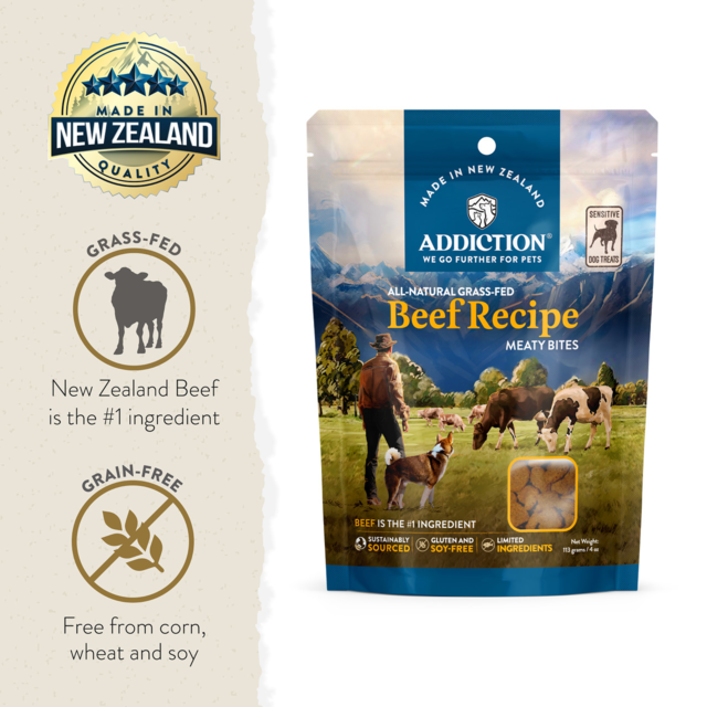 Addiction Grain-Free Beef Meaty Bites Dog Treats - Product Image 1