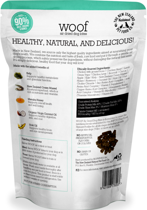 The NZ Natural Pet Food Co Woof Chicken Air Dried Dog Food - Product Image 1