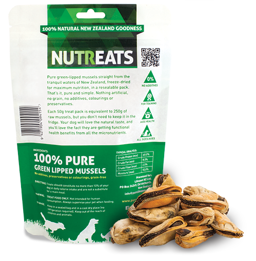 Nutreats Freeze Dried Green Lipped Mussels Dog Treats - Product Image 1