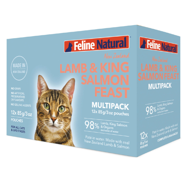 Feline Natural Lamb & King Salmon Feast Pouch Wet Cat Food - Product Image 1