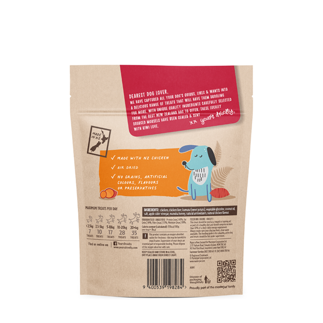 Yours Droolly Kiwi Grown Chicken & Kumara Dog Treats - Product Image 1