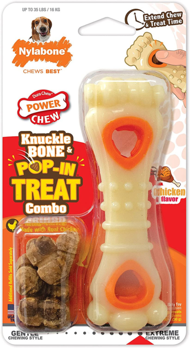 Nylabone Power Chew Knuckle Bone Chew Toy & Treat Combo - Product Image