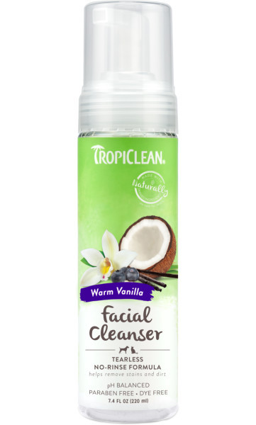 TropiClean Warm Vanilla Waterless Cat and Dog Facial Cleanser - Product Image