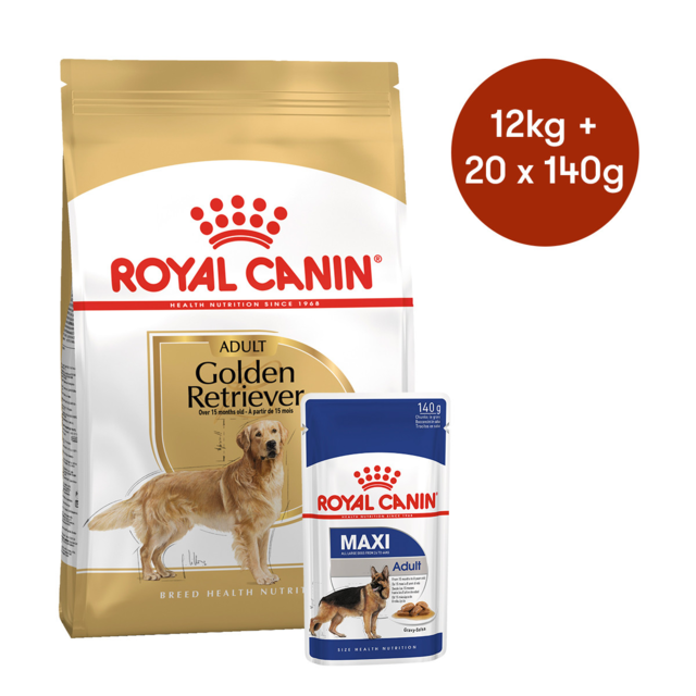 Royal Canin Golden Retriever Adult Dry + Wet Dog Food Bundle - Product Image