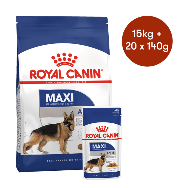 Royal Canin Maxi Adult Dry + Wet Dog Food Bundle - Product Image