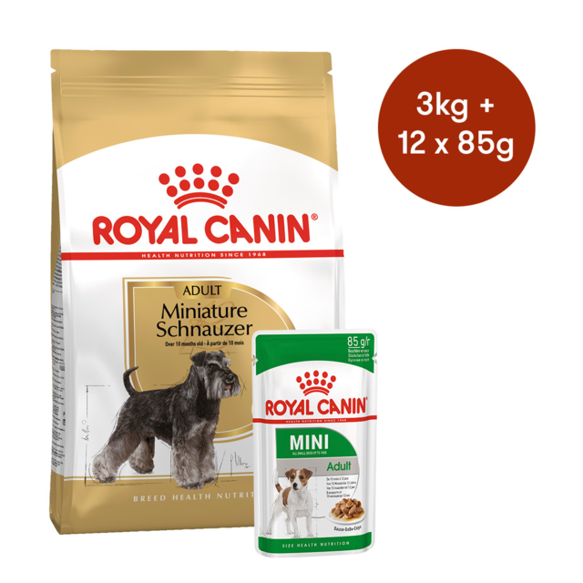 Royal Canin Miniature Schnauzer Adult Dry + Wet Dog Food Bundle - Product Image