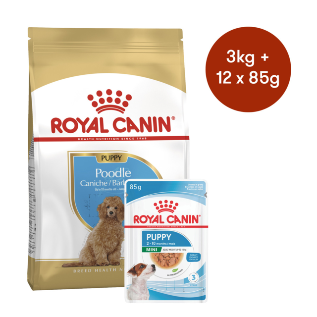 Royal Canin Poodle Puppy Dry + Wet Dog Food Bundle - Product Image