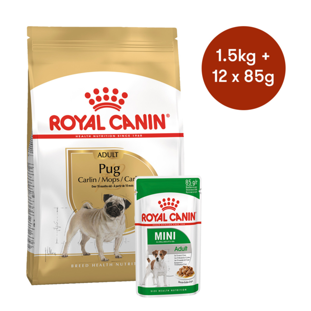 Royal Canin Pug Adult Dry + Wet Dog Food Bundle - Product Image