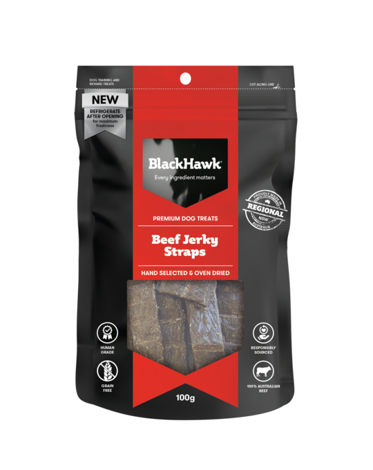 Black Hawk Beef Jerky Straps Dog Treats - Product Image 1