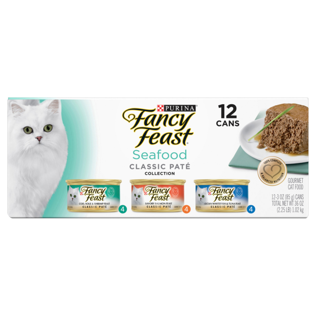 Fancy Feast Classic Pate Seafood Collection Wet Cat Food Pack - Product Image