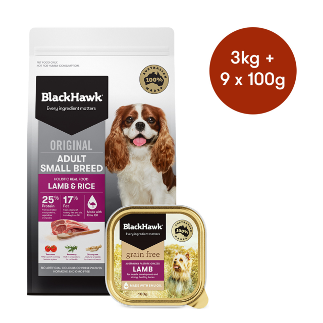 Black Hawk Adult Small Breed Lamb Rice Dry Wet Dog Food Bundle