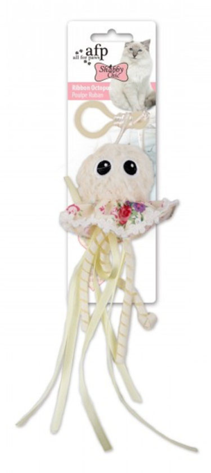 All For Paws Shabby Chic Ribbon Octopus Cat Toy - Product Image 0
