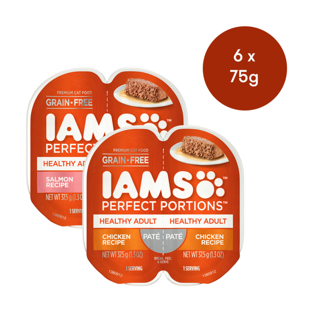 IAMS Perfect Portions Healthy Adult Salmon + Adult Chicken Mixed Bundle - Product Image