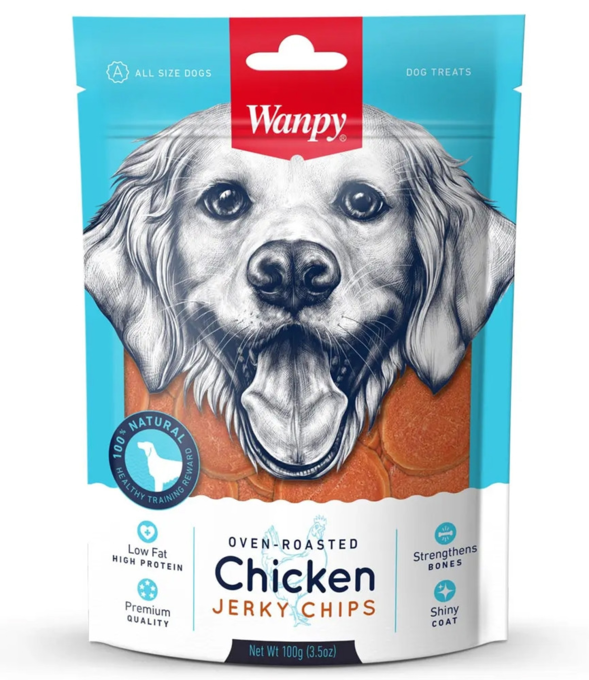 Wanpy Oven Roasted Chicken Jerky Chips Dog Treats - Product Image