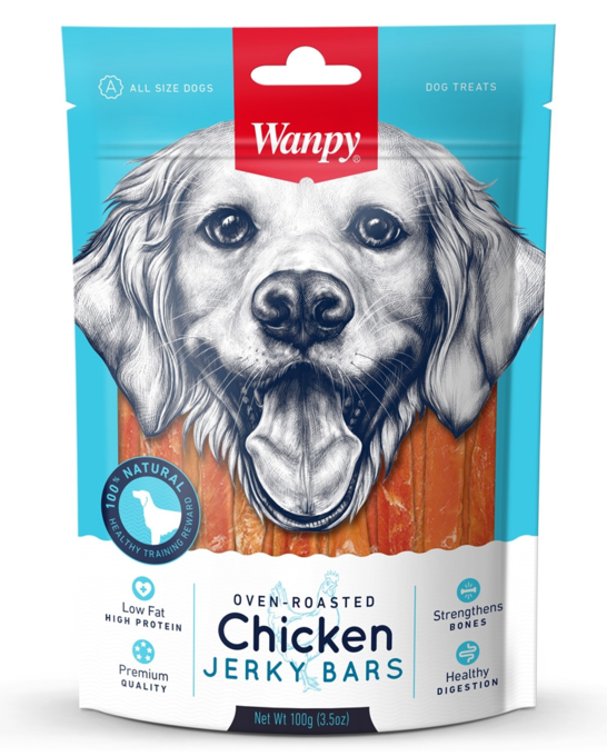 Wanpy Oven Roasted Chicken Jerky Bars Dog Treats - Product Image