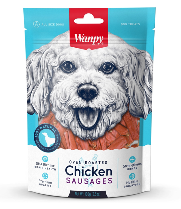 Wanpy Oven Roasted Chicken Sausages Dog Treats - Product Image