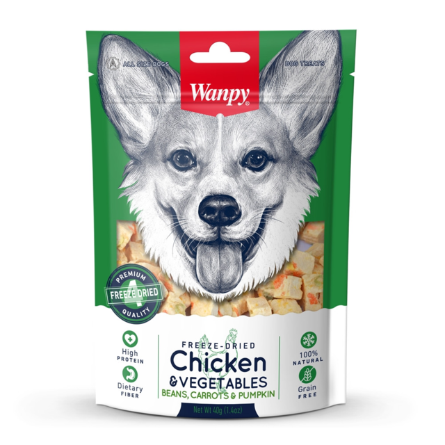 Wanpy Freeze Dried Chicken & Vegetables Dog Treats - Product Image