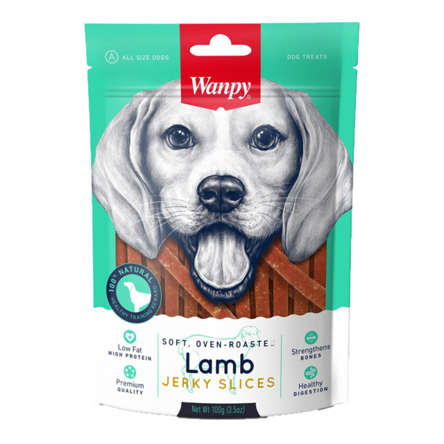 Wanpy Soft Oven Roasted Lamb Jerky Slices Dog Treats - Product Image