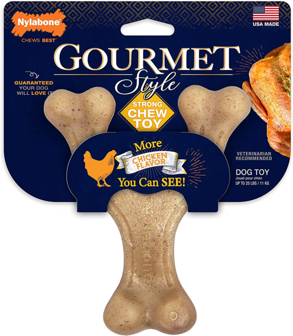 Nylabone Gourmet Style Strong Wishbone Chicken Dog Chew Toy - Product Image 0