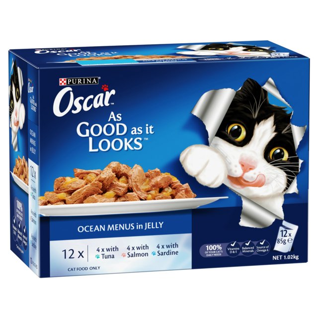 Oscar Ocean Menus in Jelly Adult Wet Cat Food Pack - Product Image