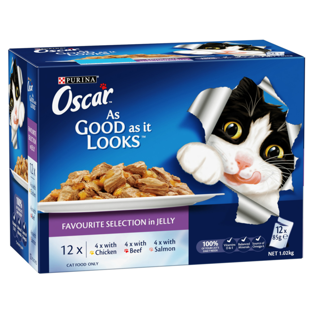 Oscar Favourites Selection in Jelly Adult Wet Cat Food Pack - Product Image