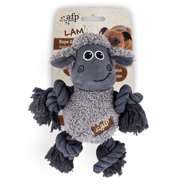 All For Paws Lambswool Squeaky Cuddle Body Rope Dog Toy - Product Image 2