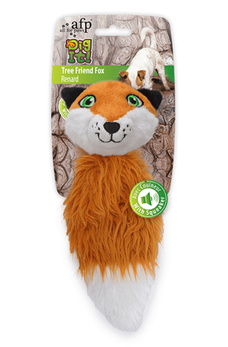 All For Paws Dig It Tree Friend Squeaky Fox Dog Toy - Product Image